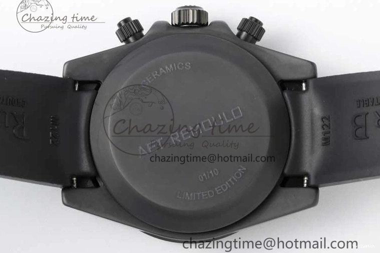 Black Black Rubber Strap on A7750 Best Daytona Ceramic Pusher Black 5GF Edition Dial Gray 0825